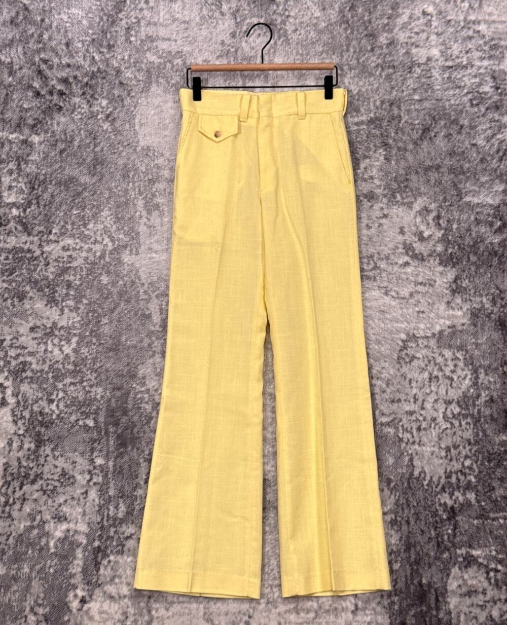 Vintage Levis Pants 28 in x 32 in Womens Panatela Butter Yellow Pastel Flare